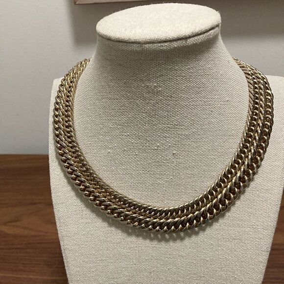 Vintage Signed Sperry Chunky Curb Chain Goldtone Choker Necklace. Circa 1950’s. - Picture 1 of 6